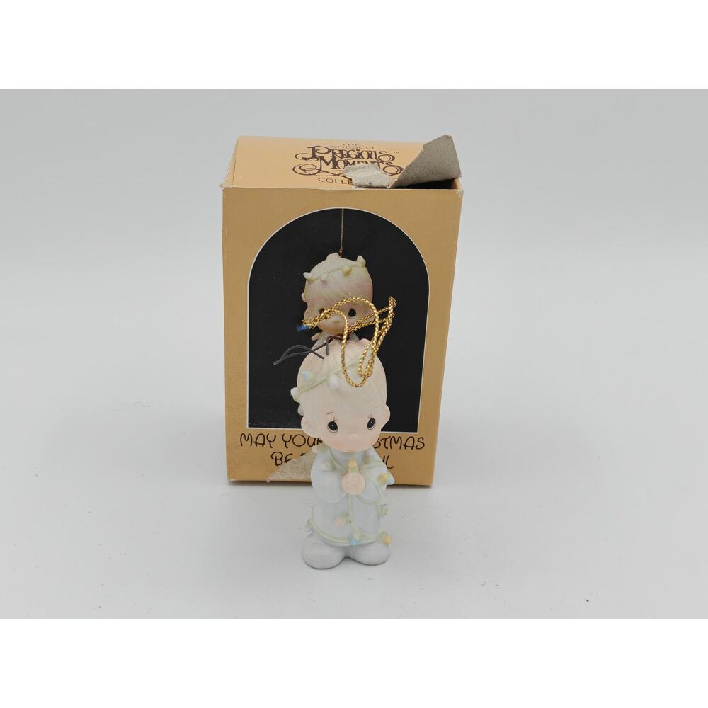 Precious Moments May Your Christmas Be Joyful Ornament 15849 1985 Enesco